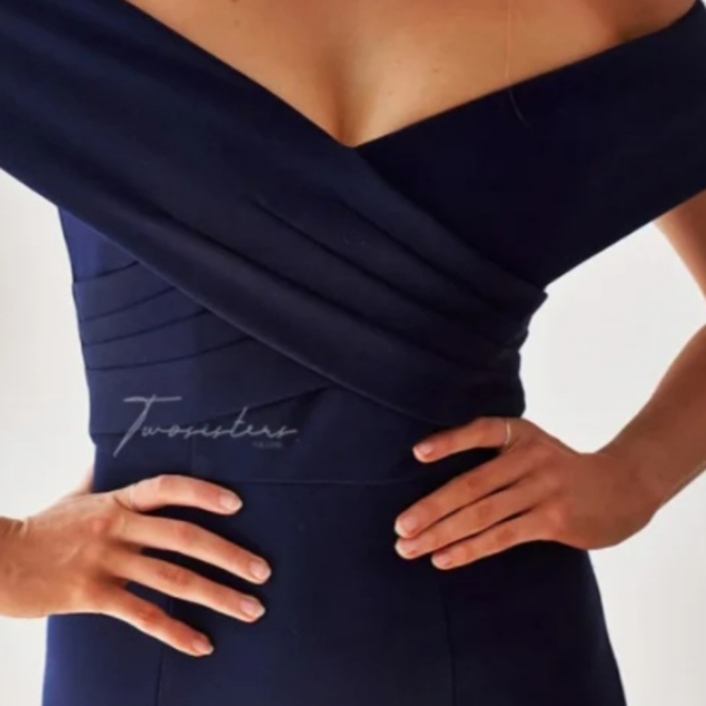 Lady Black Tie Navy Blue Brienne Dress S/4 - Picture 3 of 7